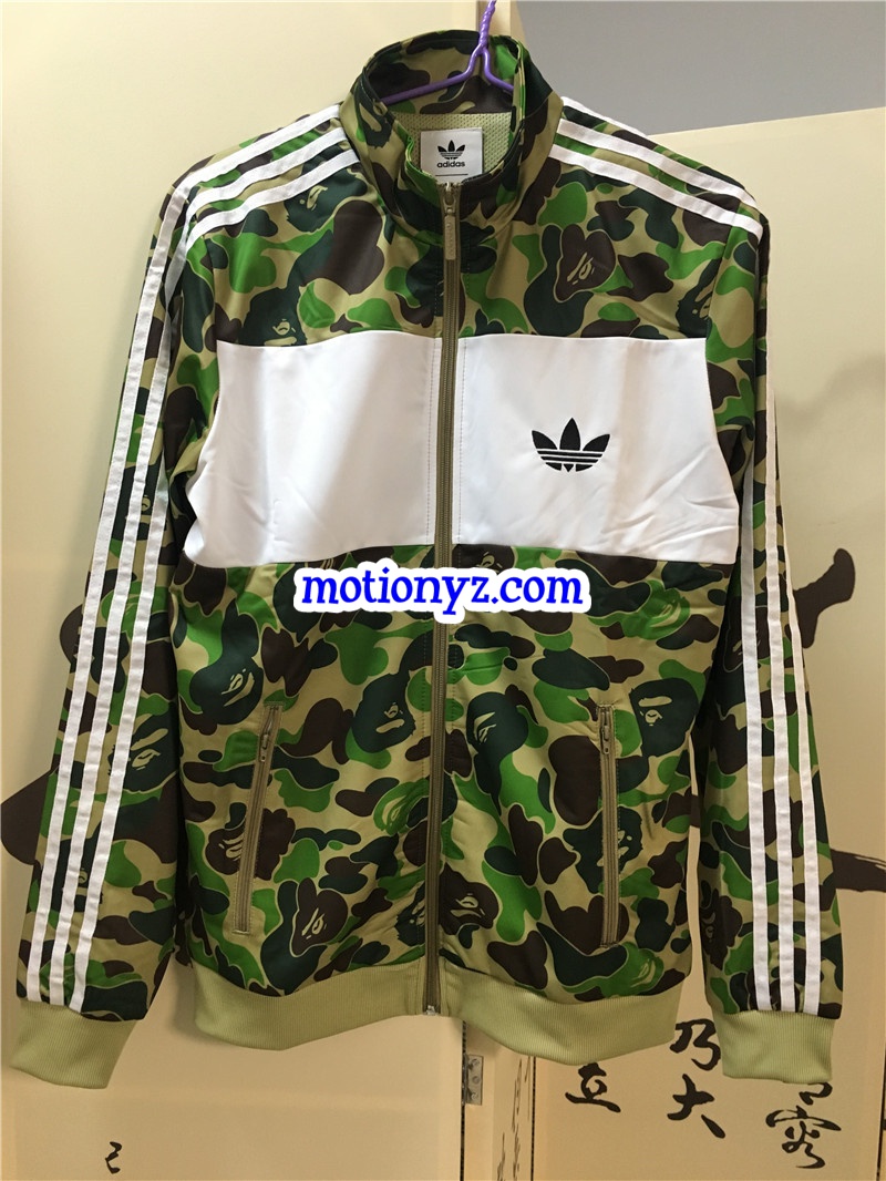 Original Adidas Bathing Ape Bape Jacket Green